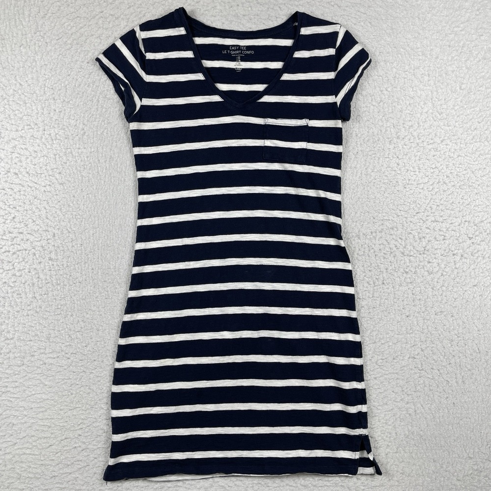 Gap Dress Womens XS Blue White Stripes Easy Tee Le T-Shirt Confo Casual Nautical